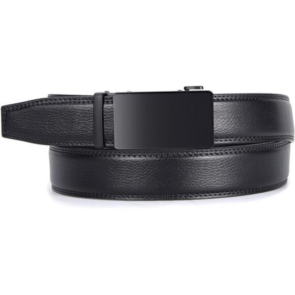 Men's Belt Leather Ratchet Belt for Men Dress Casual with Adjustable Buckle - Picture 7 of 11